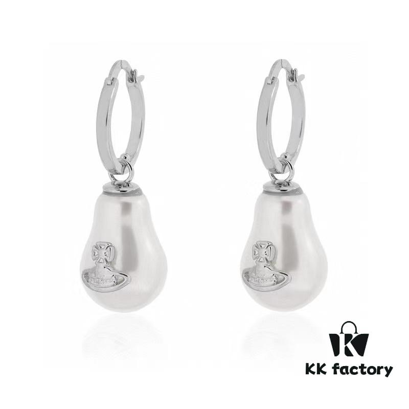 West Dame Gourd Pearl Earrings