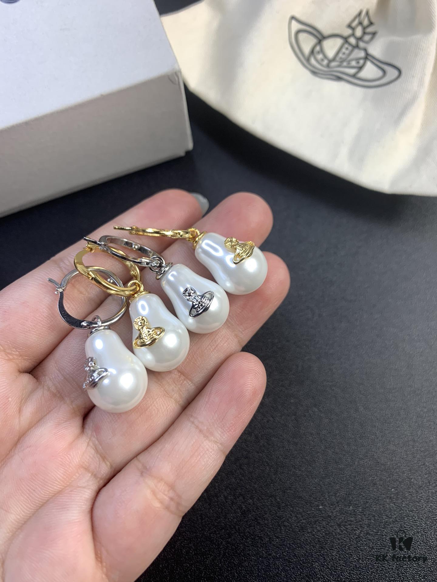 West Dame Gourd Pearl Earrings
