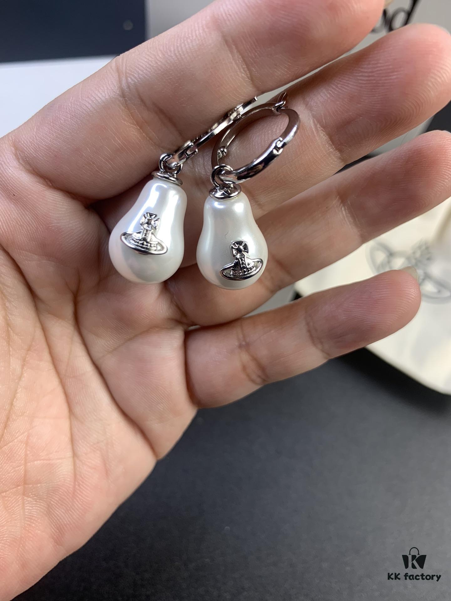 West Dame Gourd Pearl Earrings