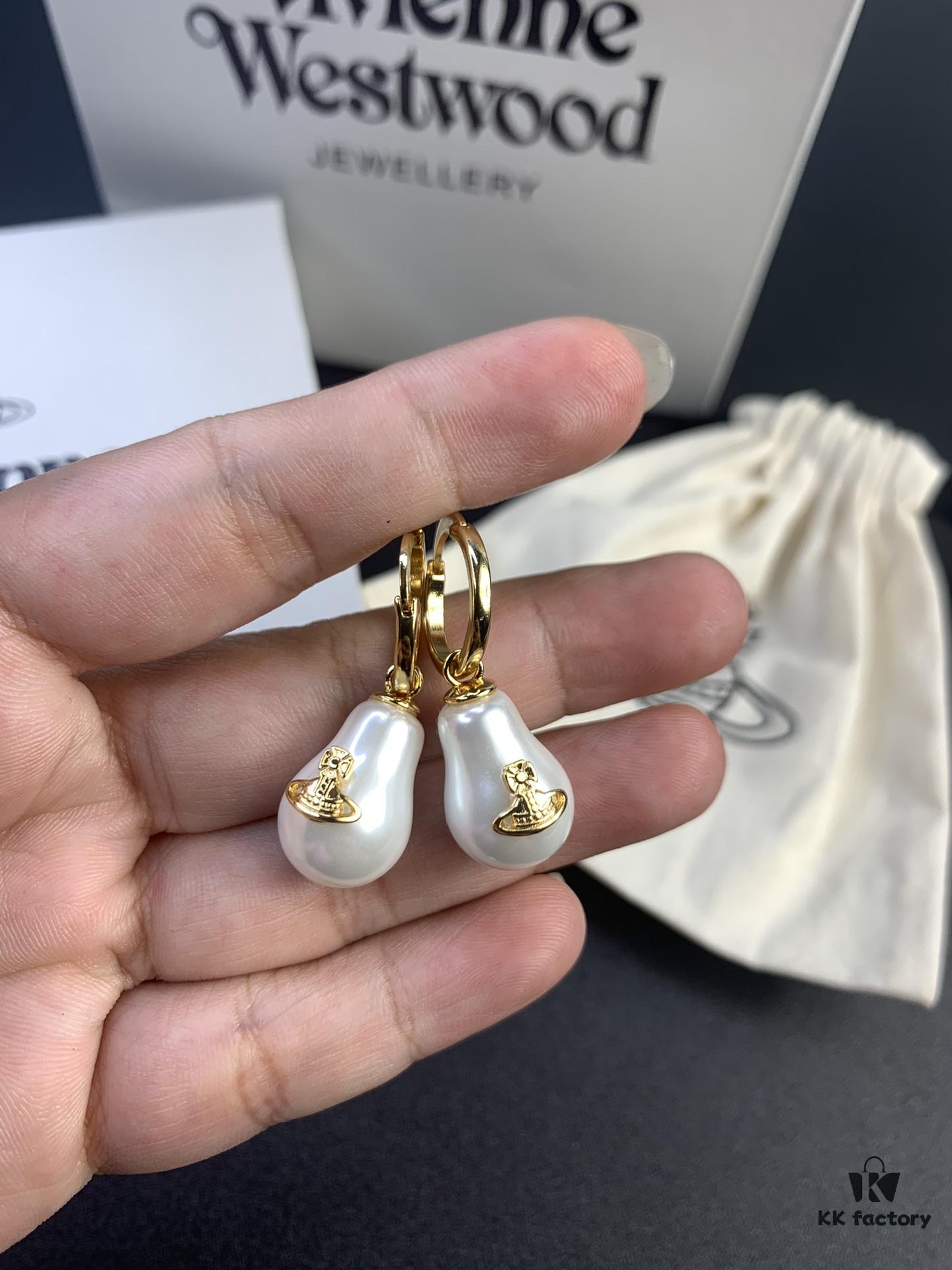 West Dame Gourd Pearl Earrings