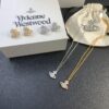 West Queen Round Diamond Necklace and Stud Earrings Set