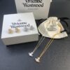 West Queen Round Diamond Necklace and Stud Earrings Set