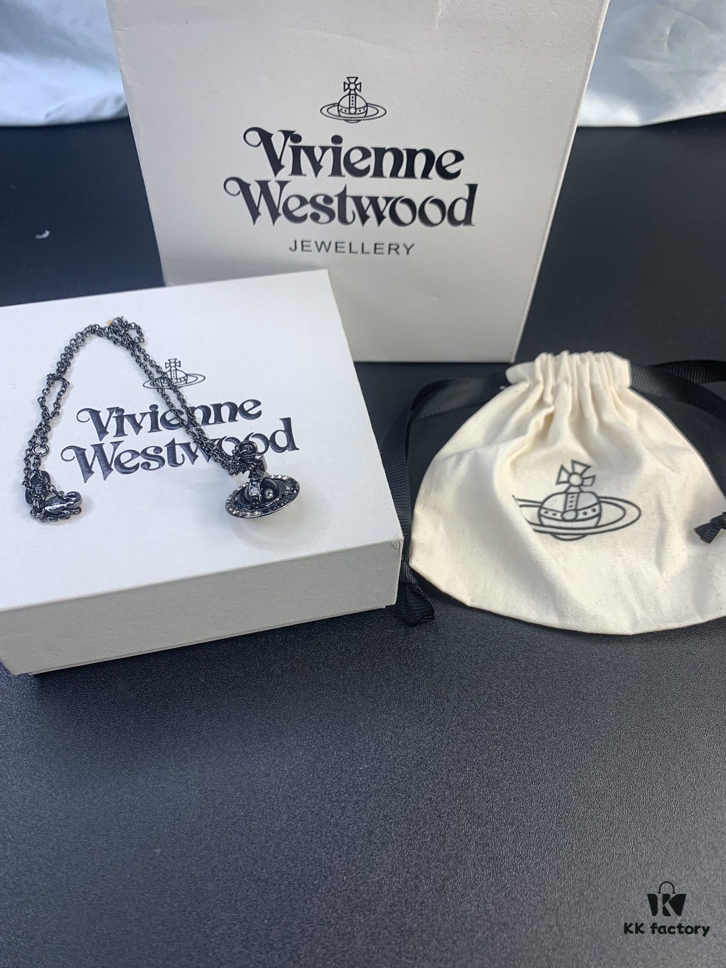 6930133612f62673a6fac7b9 Vivienne Westwood Saturn Gradient Orbit Necklace, High-End and Luxurious