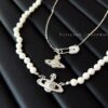 Pearl Necklace + Chain Link Necklace! The combination mix and match is absolutely stunning!
