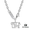 West Queen Large Letter Square Pendant Necklace