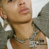 West Queen Large Letter Square Pendant Necklace