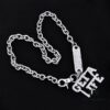West Queen Large Letter Square Pendant Necklace
