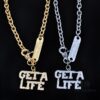 West Queen Large Letter Square Pendant Necklace