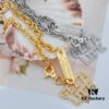 West Queen Large Letter Square Pendant Necklace