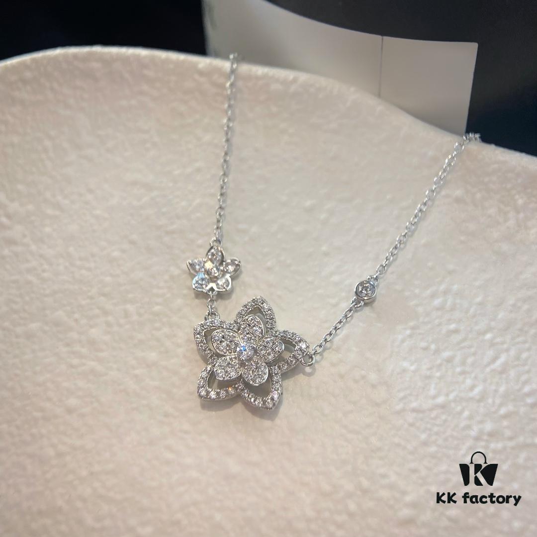 6930136d12f62673a6fac7fd FlowerGirl White Gold Champagne Gold Graff Floral Duo Necklace