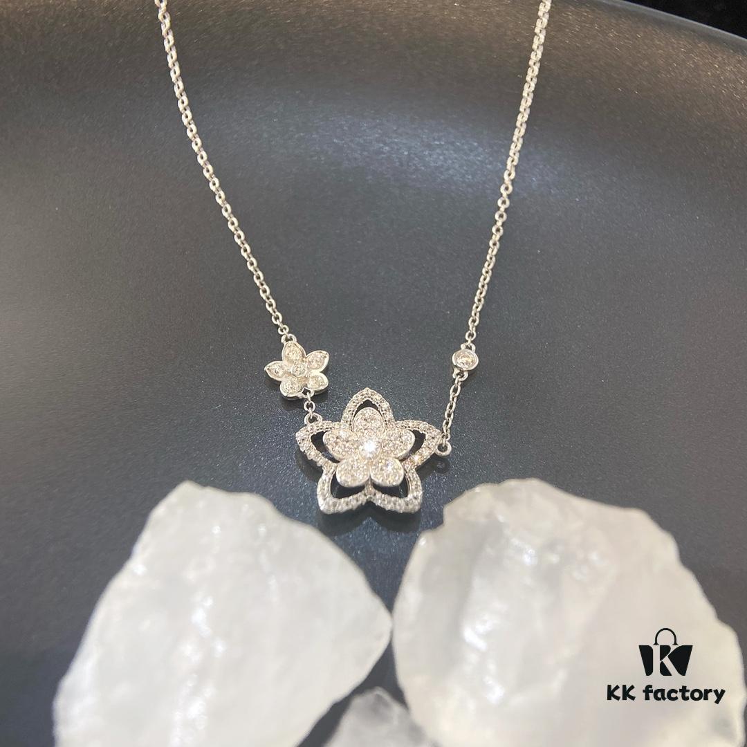 6930136f12f62673a6fac7ff FlowerGirl White Gold Champagne Gold Graff Floral Duo Necklace