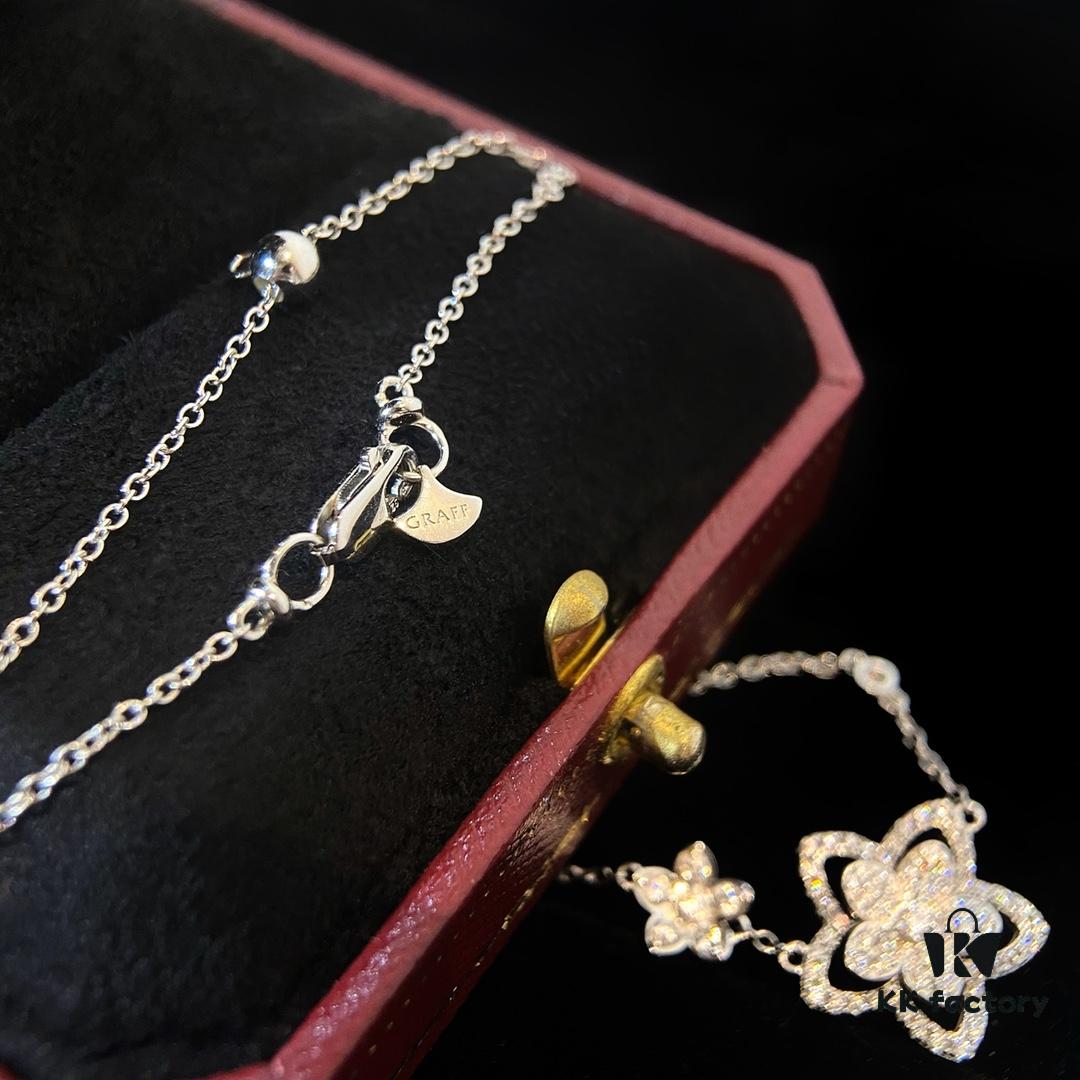 6930137012f62673a6fac802 FlowerGirl White Gold Champagne Gold Graff Floral Duo Necklace