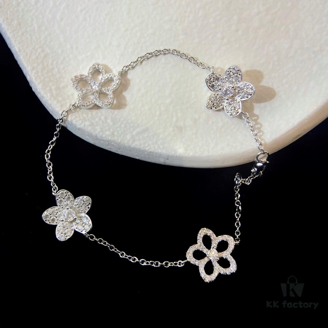 6930137612f62673a6fac80c FlowerGirl White Gold Graff Floral Wild Flower Bracelet