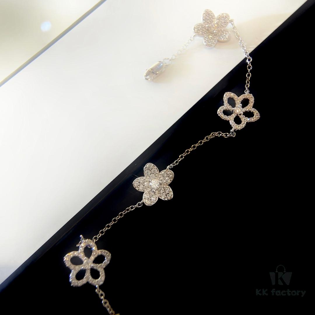 6930138012f62673a6fac81c FlowerGirl White Gold Graff Floral Wild Flower Bracelet
