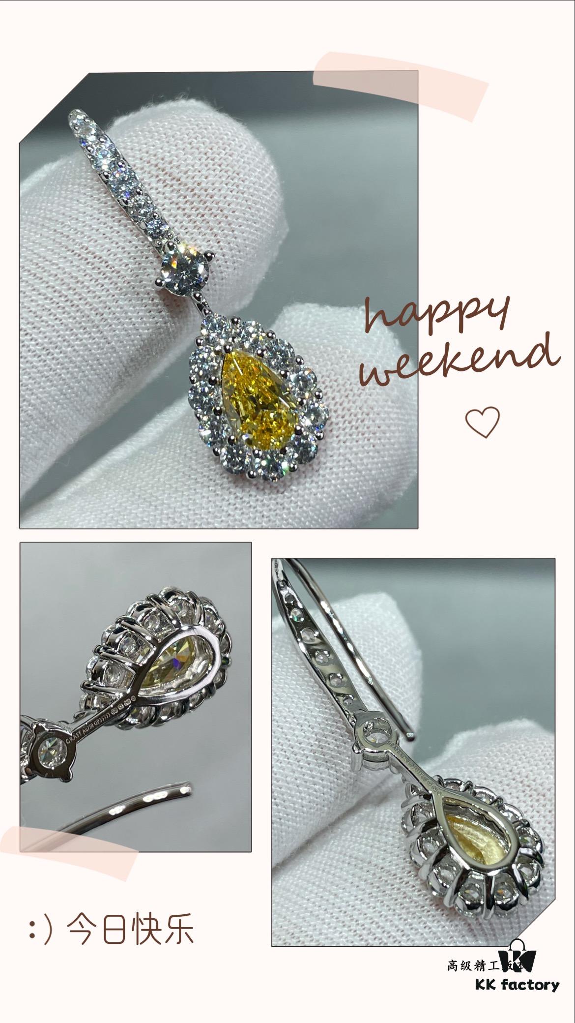 6930138112f62673a6fac820 Hand-set with Imported Zircon, Graff-style Teardrop Yellow Diamond Earrings, Exquisitely Sparkling, the Choice of Goddesses, Known as 'Cupid's Tears'