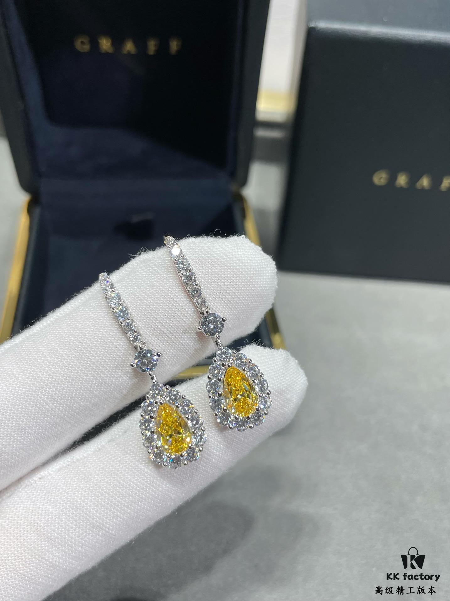 6930138512f62673a6fac822 Hand-set with Imported Zircon, Graff-style Teardrop Yellow Diamond Earrings, Exquisitely Sparkling, the Choice of Goddesses, Known as 'Cupid's Tears'