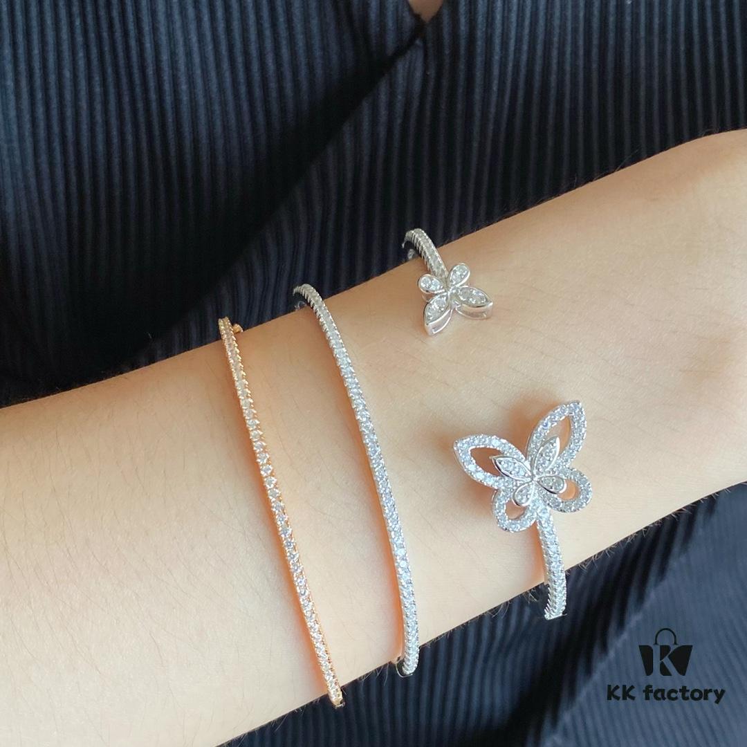 6930139c12f62673a6fac843 Graff Double Butterfly Open Bangle Bracelet Jewelry Featuring Top-Tier Zirconia