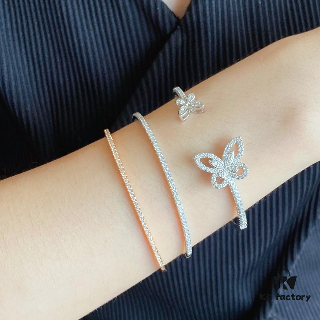 6930139d12f62673a6fac844 Graff Double Butterfly Open Bangle Bracelet Jewelry Featuring Top-Tier Zirconia