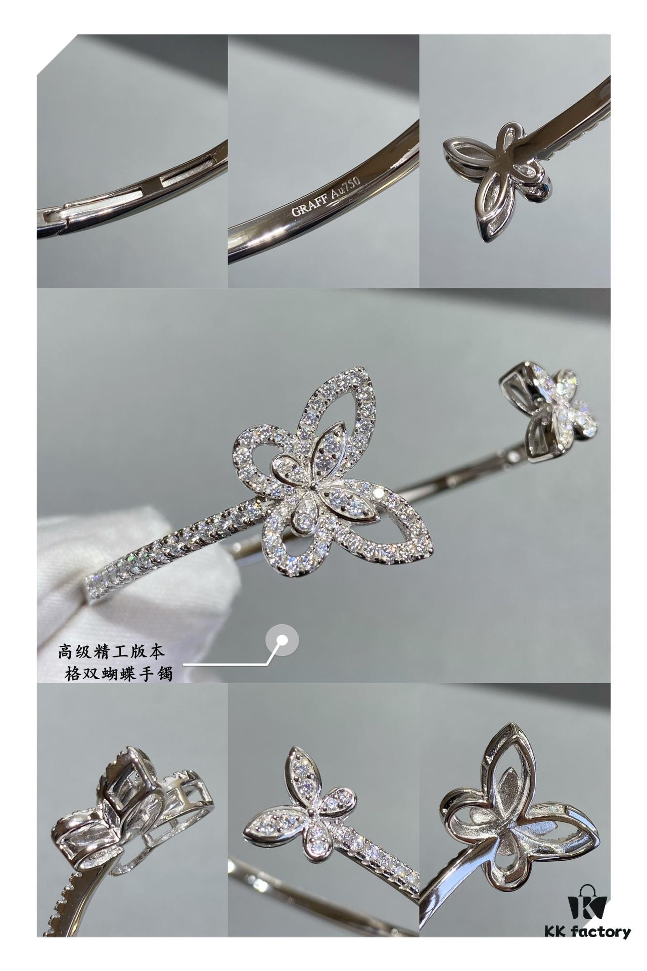 693013a112f62673a6fac84a Graff Double Butterfly Open Bangle Bracelet Jewelry Featuring Top-Tier Zirconia