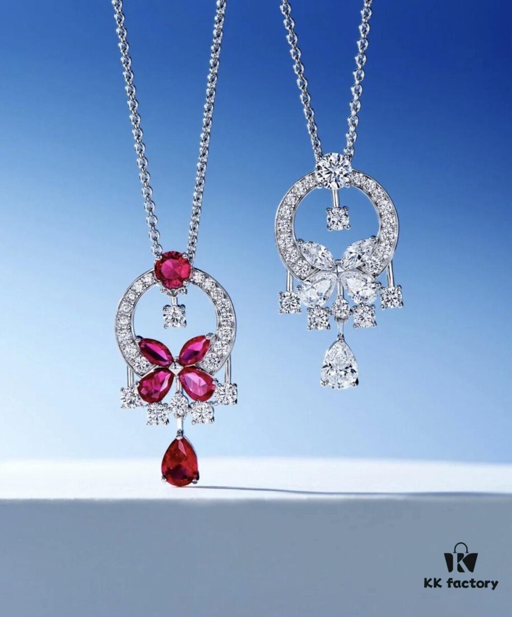 GRAFF Colored Diamond Butterfly Necklace