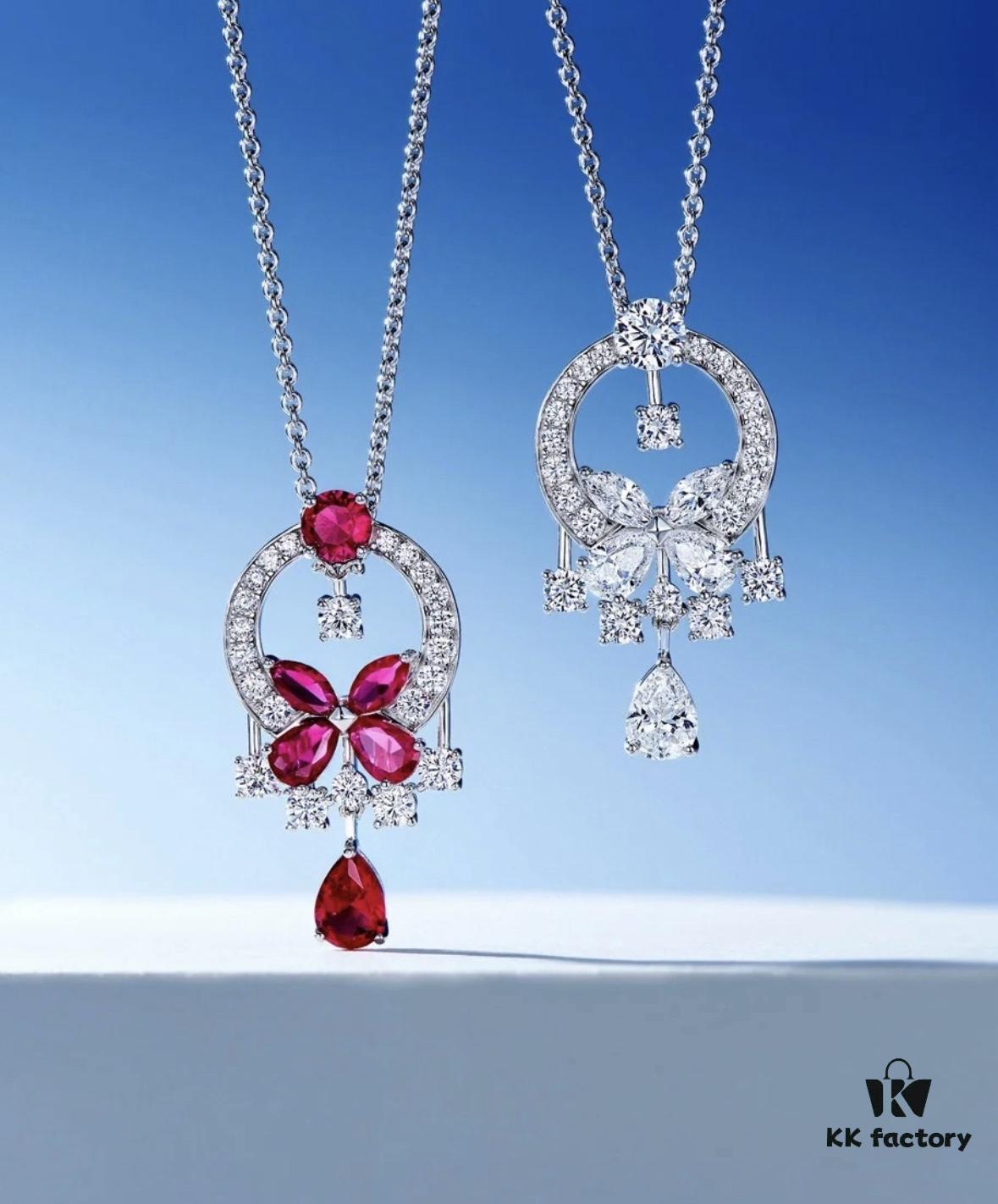 GRAFF Colored Diamond Butterfly Necklace