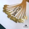 CELINE / Celine Luxury Gold French Zodiac Square Pendant Collar Necklace