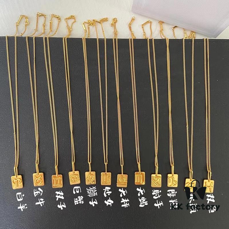 6930140312f62673a6fac8e0 CELINE/Celine Trendy Minimalist Luxury Gold Zodiac Necklace Extremely Versatile
