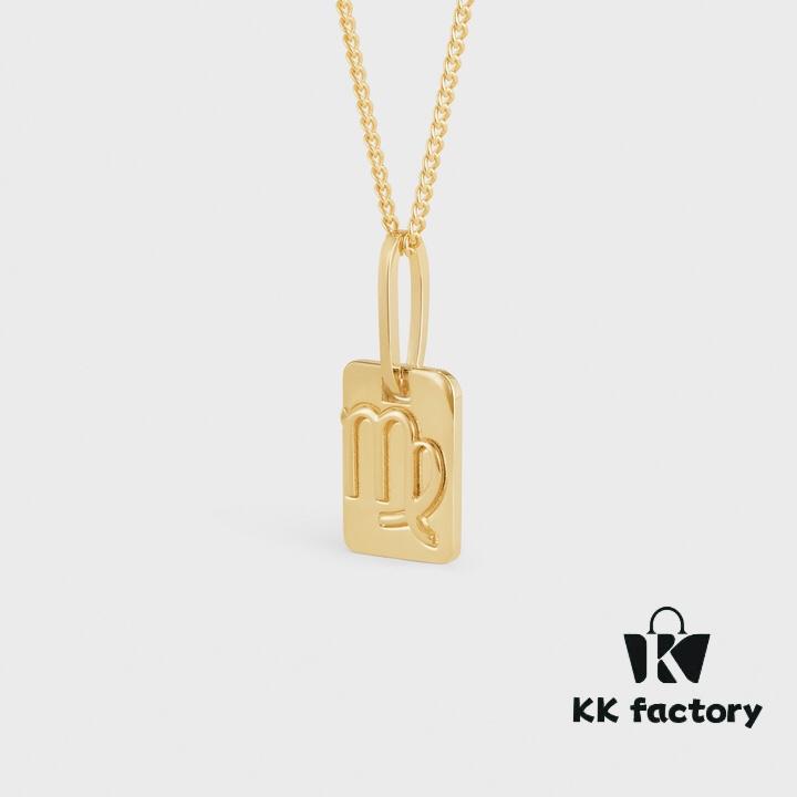 CELINE / Celine Luxury French Zodiac Cube Pendant Collarbone Necklace