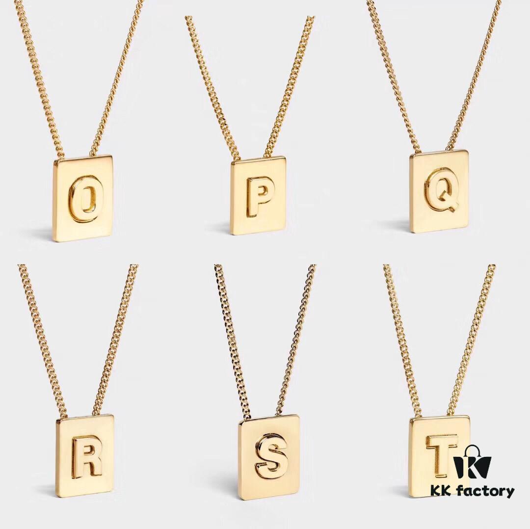 6930141412f62673a6fac8f8 Celine ALPHABET 19 New Arrival 26 Cube Letter Necklace in Gold-Tone Brass