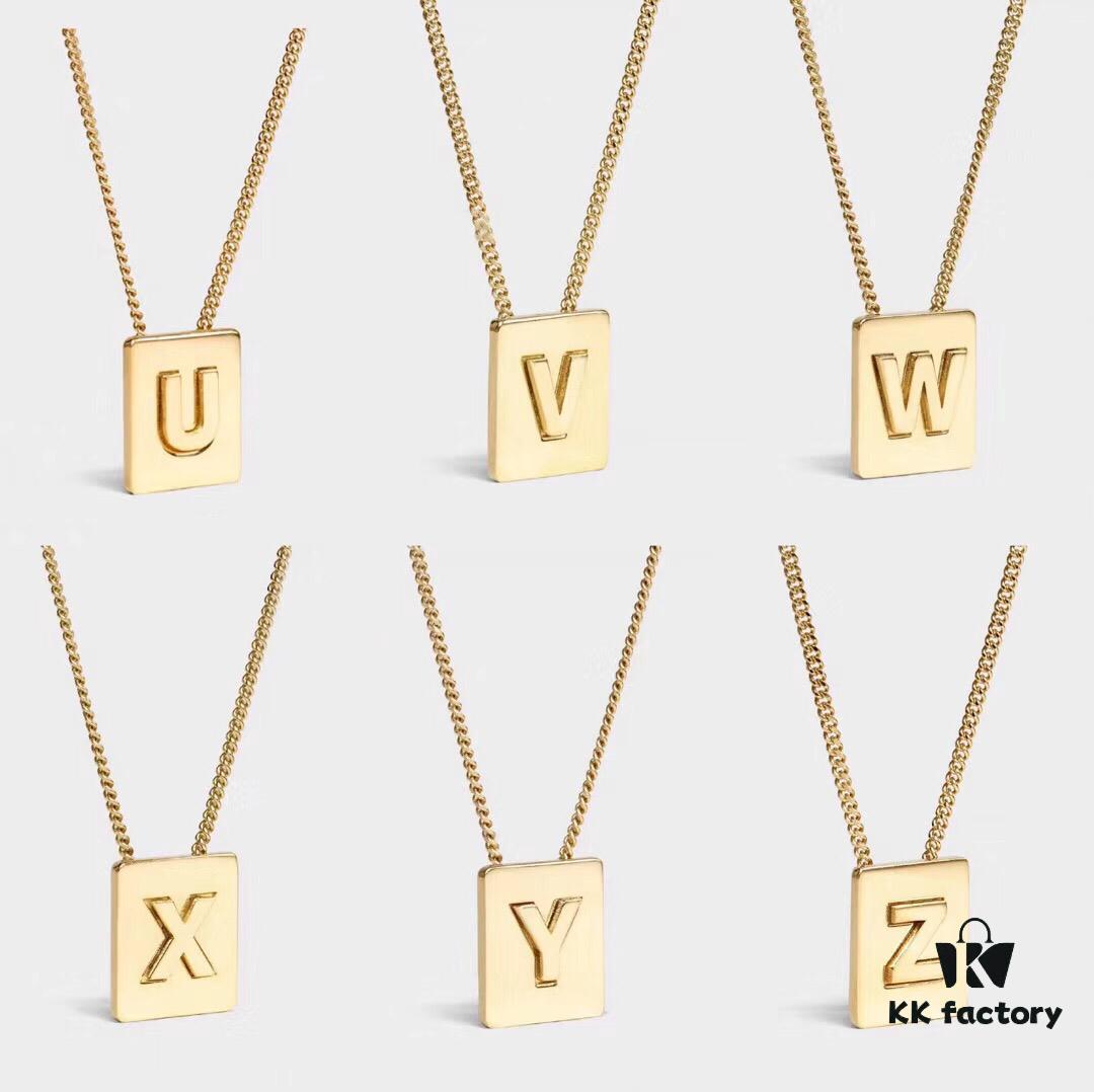 6930141412f62673a6fac8f9 Celine ALPHABET 19 New Arrival 26 Cube Letter Necklace in Gold-Tone Brass