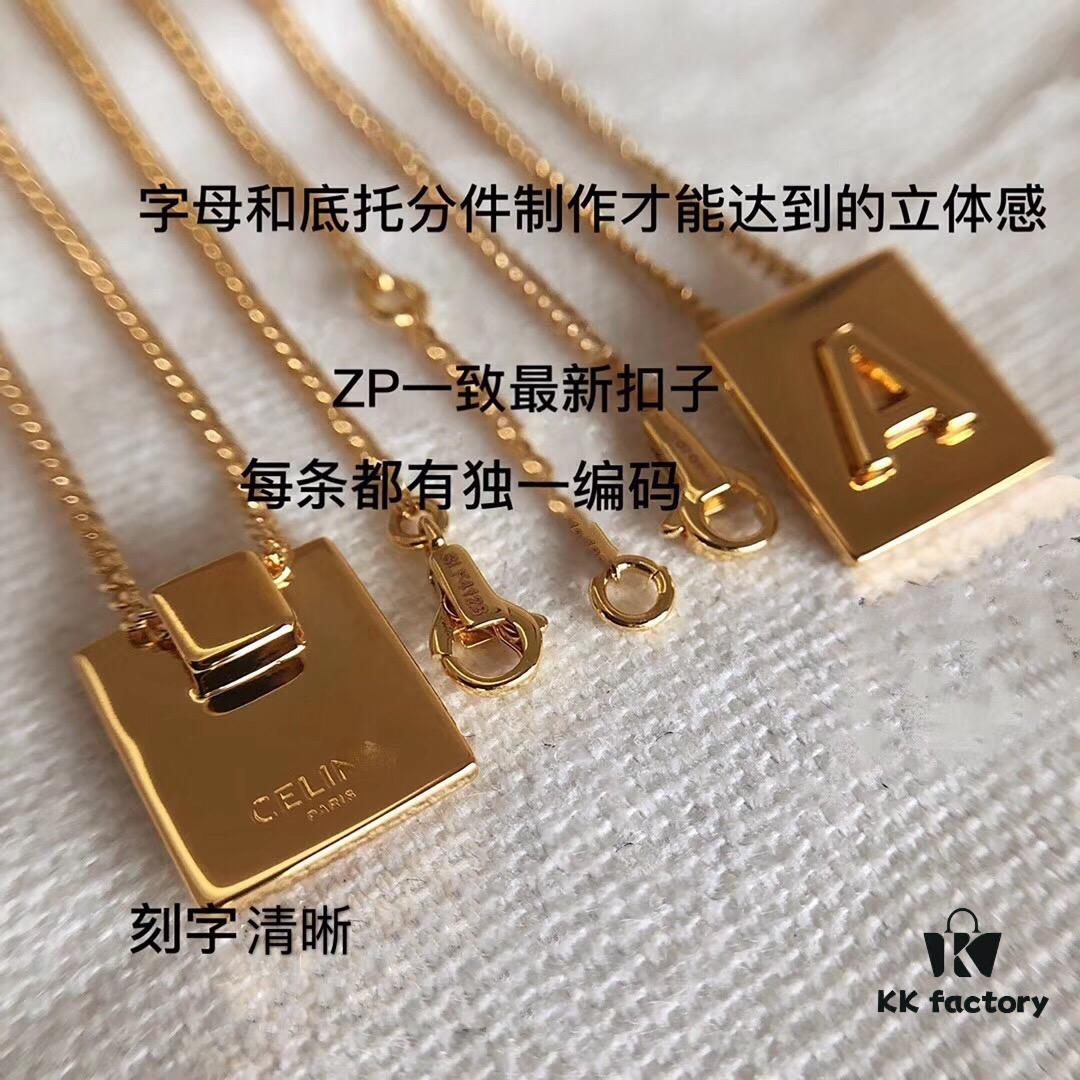 6930141c12f62673a6fac905 Celine ALPHABET 19 New Arrival 26 Cube Letter Necklace in Gold-Tone Brass
