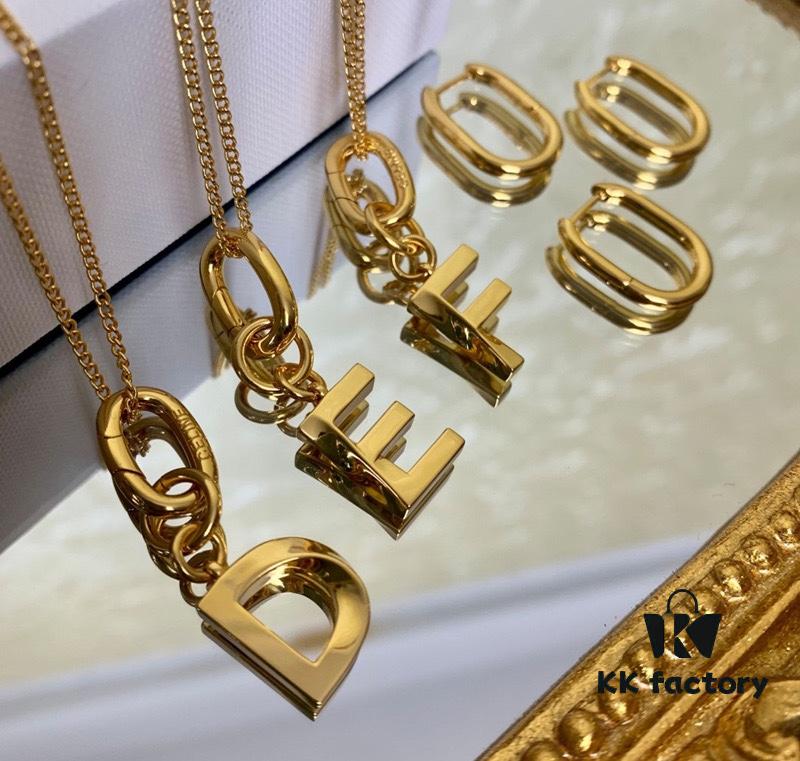 6930143412f62673a6fac928 Celine Hot Sale! New Arrival Worldwide First Release! Celine 2021 New Alphabet Earrings and Necklace Multi-Wear Design