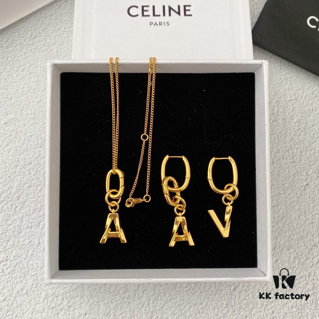 6930143612f62673a6fac92b Celine Hot Sale! Brand New 2021 Multi-Way Alphabet Earrings and Necklace