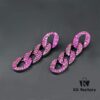 6930145b12f62673a6fac953 Celine-Inspired European and American High-End Micro-Pave Luxurious Colorful Geometric Chain Stud Earrings for Women with Silver Needle