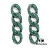 6930145d12f62673a6fac958 Celine-Inspired European and American High-End Micro-Pave Luxurious Colorful Geometric Chain Stud Earrings for Women with Silver Needle