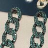 6930146012f62673a6fac95b Celine-Inspired European and American High-End Micro-Pave Luxurious Colorful Geometric Chain Stud Earrings for Women with Silver Needle