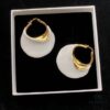 6930147212f62673a6fac970 Celine 2021 European and American Style Plated Metal Enamel Vintage New Trend Irregular Exaggerated Geometric Large Hoop Earrings with Clip