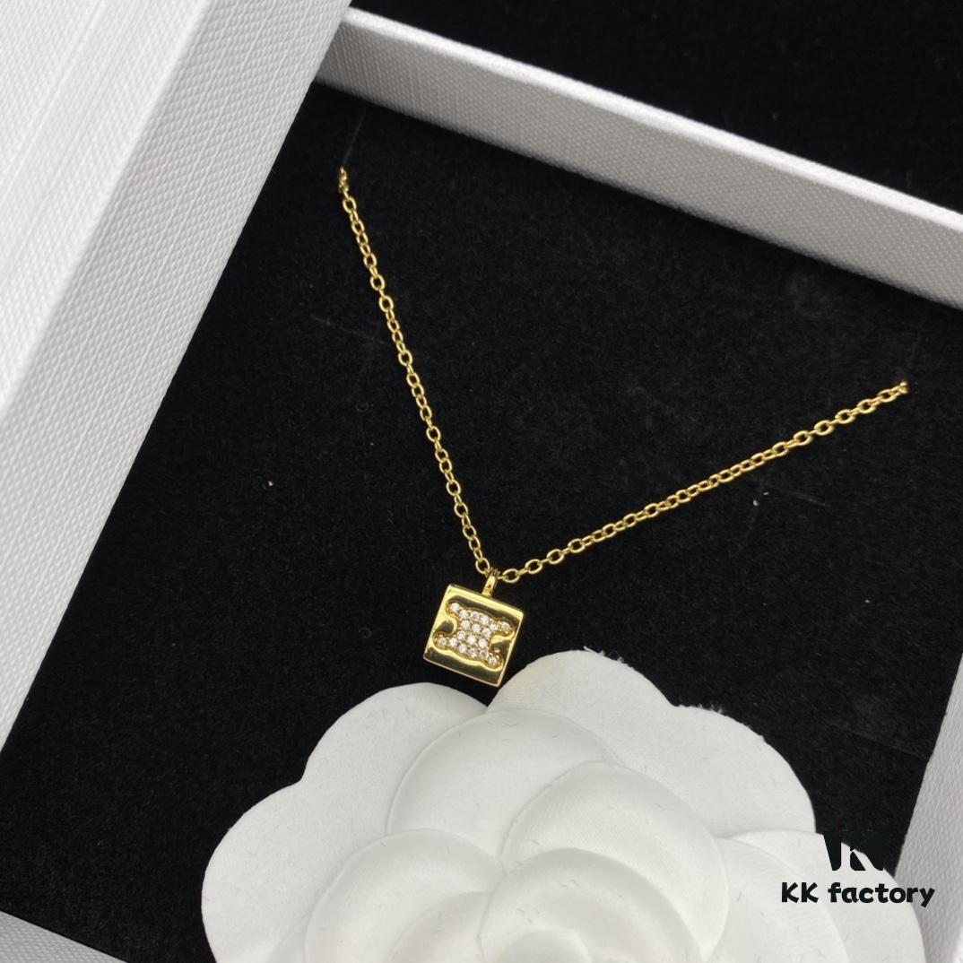 6930147512f62673a6fac976 Celine New Classic Diamond-Encrusted Elegant Necklace