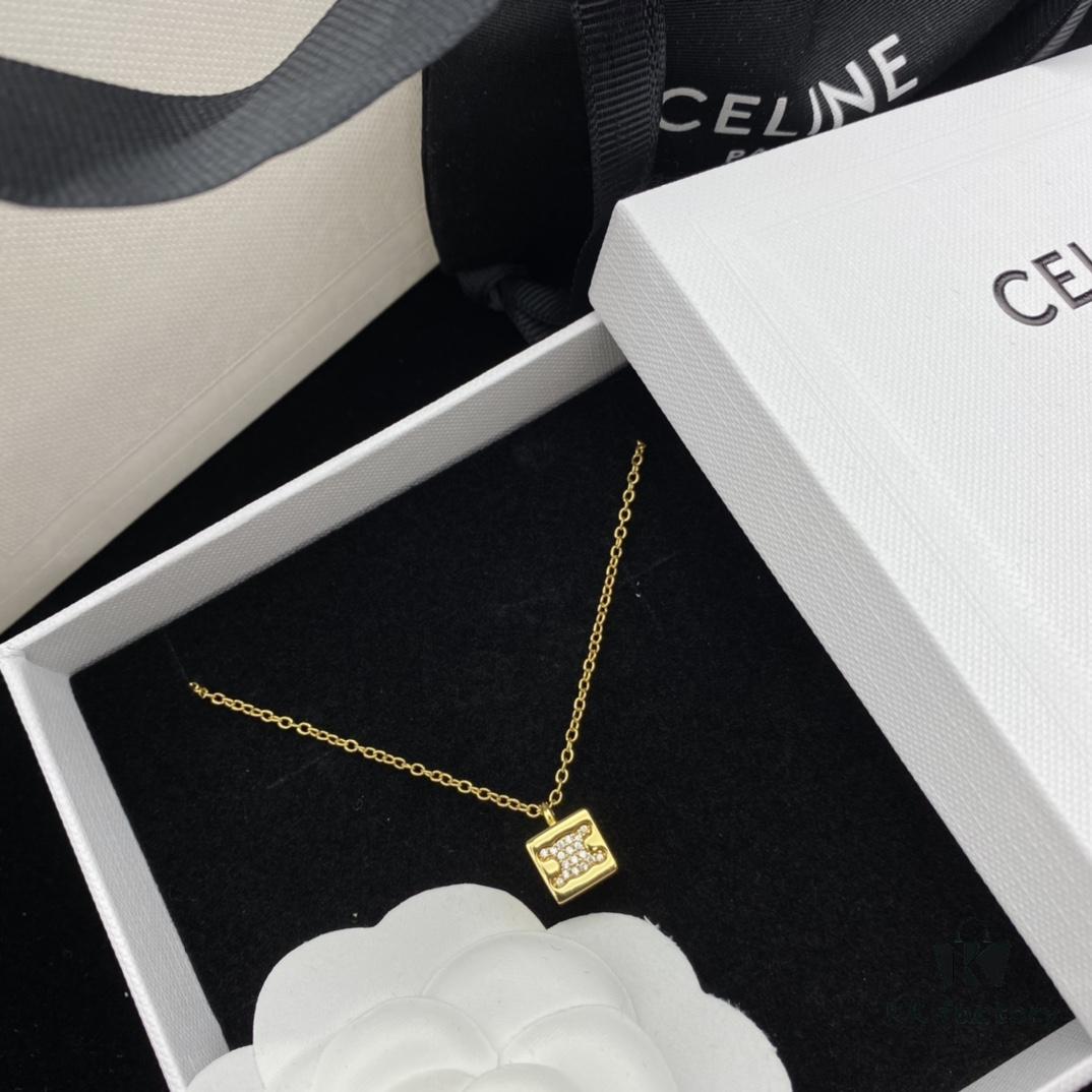 6930147612f62673a6fac977 Celine New Classic Diamond-Encrusted Elegant Necklace