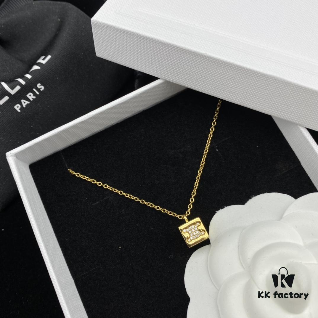 6930147812f62673a6fac97b Celine New Classic Diamond-Encrusted Elegant Necklace