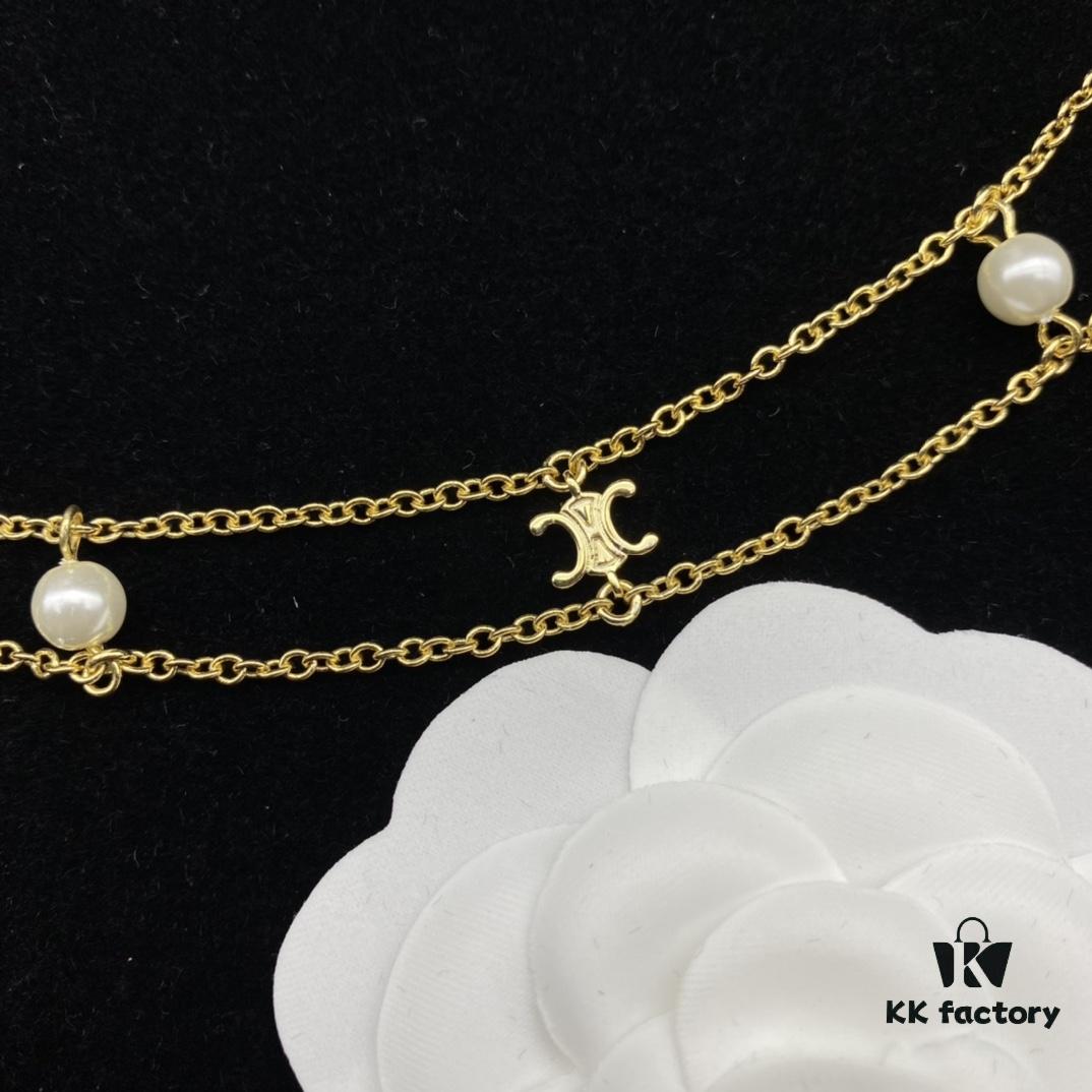 CELINE New Classic Pearl Elegant Necklace and Bracelet
