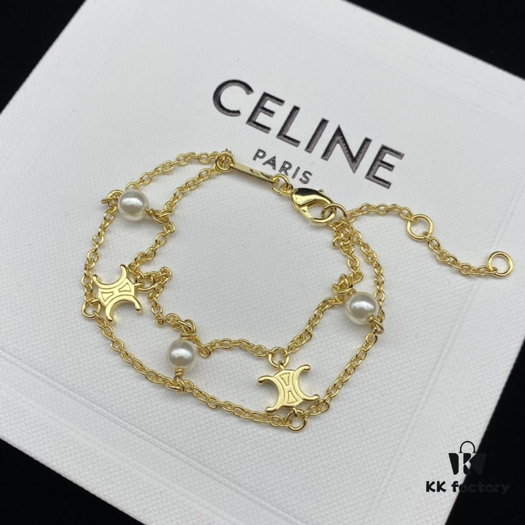 CELINE New Classic Pearl Elegant Necklace and Bracelet