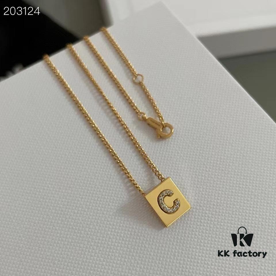 Celine 21 Limited Edition Rhinestone Letter Necklace