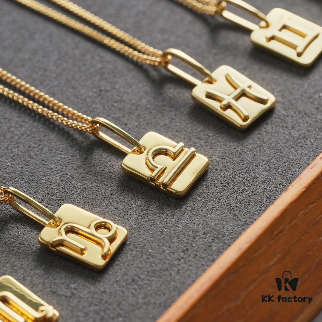 693014b412f62673a6fac9c0 Celine12 Zodiac Necklace, Highly Popular with Unique Constellation Relief Design, Made of Gold-Plated Copper Giving a Vintage and Mysterious Look