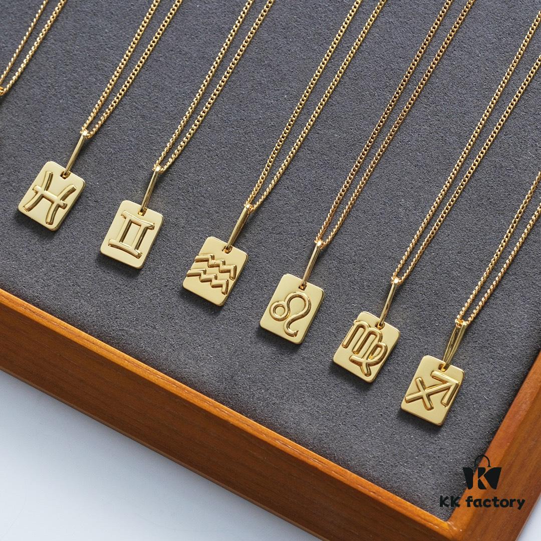 693014d212f62673a6fac9dd Celine12 Zodiac Necklace, Highly Popular with Unique Constellation Relief Design, Made of Gold-Plated Copper Giving a Vintage and Mysterious Look