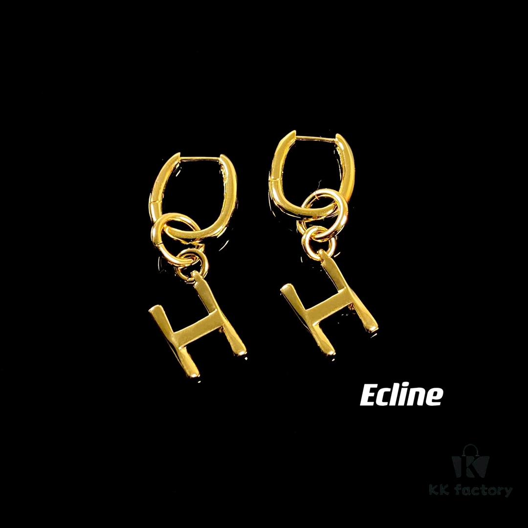 6930159112f62673a6faca77 Celine Letter Earrings, ZP-Consistent Material! 26 Letters, Authentic Craftsmanship, Thick Gold Plating!