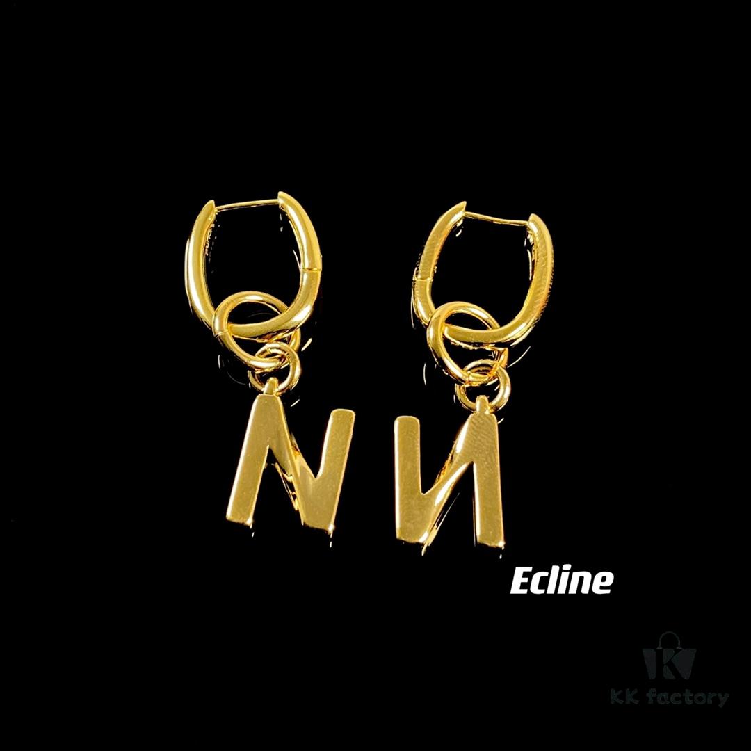 6930159112f62673a6faca79 Celine Letter Earrings, ZP-Consistent Material! 26 Letters, Authentic Craftsmanship, Thick Gold Plating!