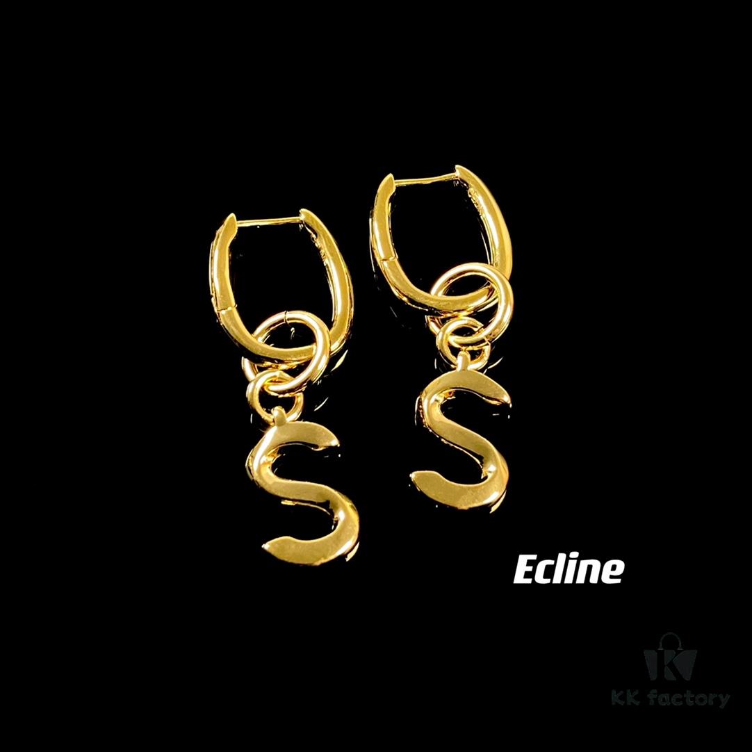 6930159512f62673a6faca7c Celine Letter Earrings, Consistent ZP Material! 26 Letters, Authentic Craftsmanship, Thick Gold Plating!