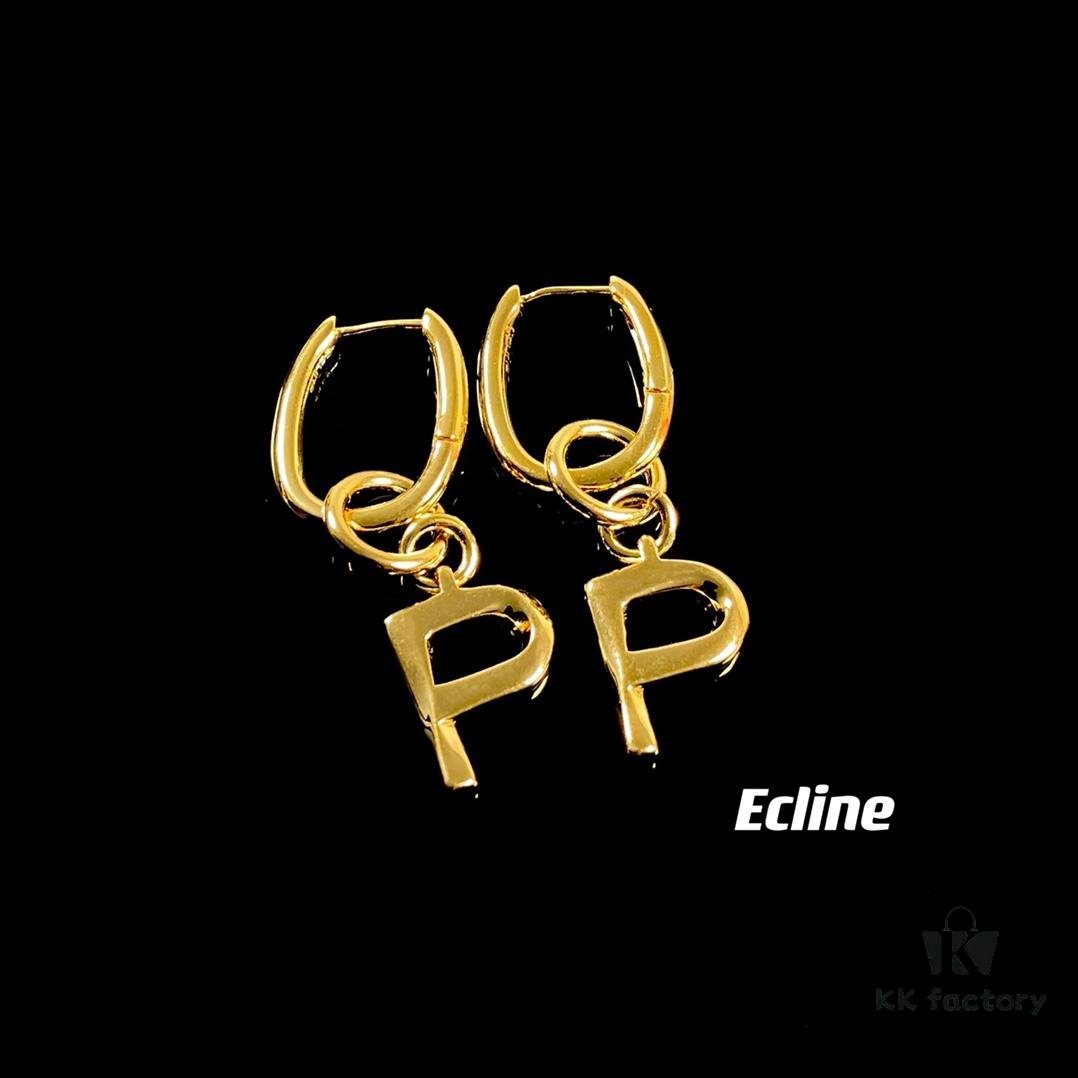 6930159612f62673a6faca7d Celine Letter Earrings, ZP-Consistent Material! 26 Letters, Authentic Craftsmanship, Thick Gold Plating!