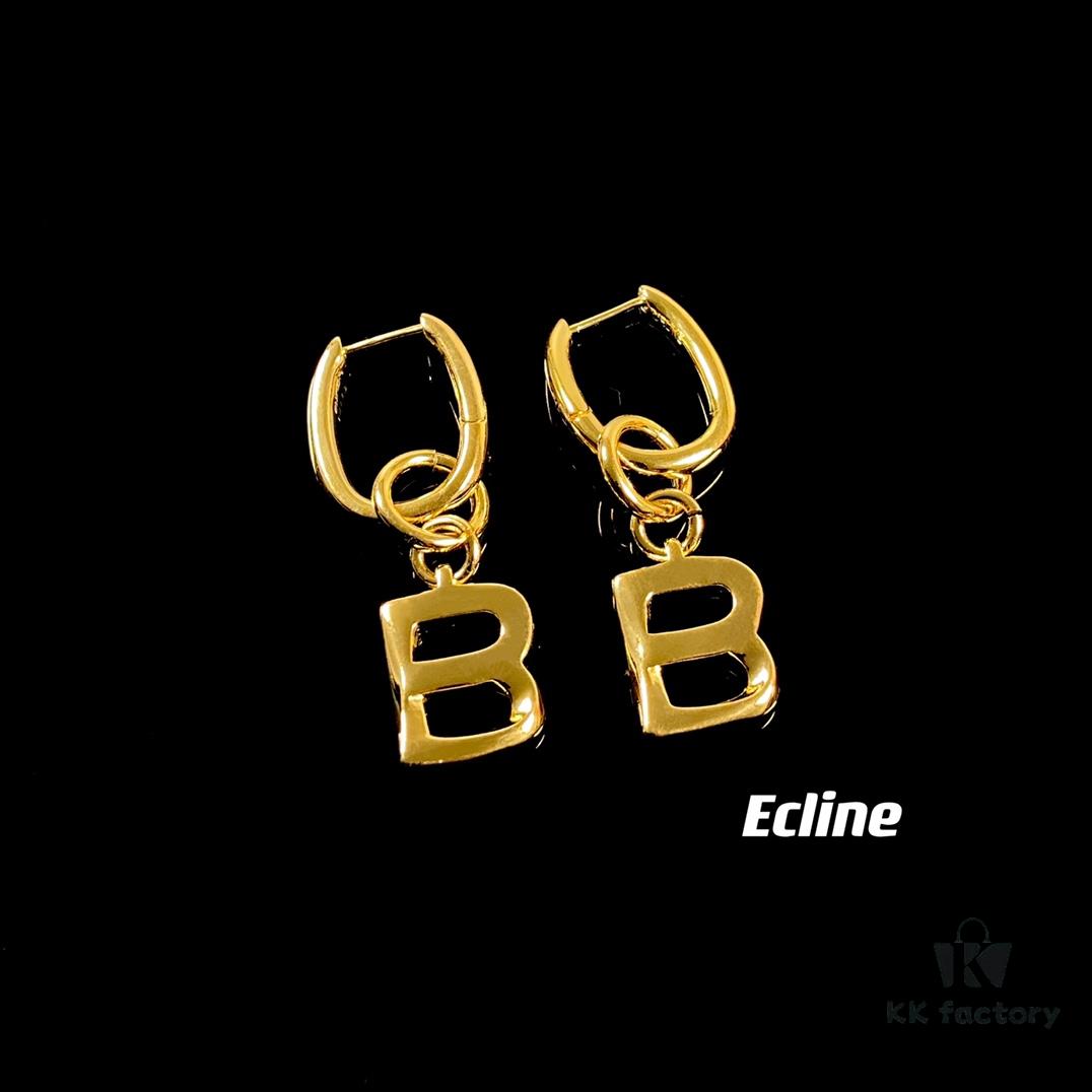 693015a612f62673a6faca8d Celine Letter Earrings, ZP-Consistent Material! 26 Letters, Authentic Craftsmanship, Thick Gold Plating!